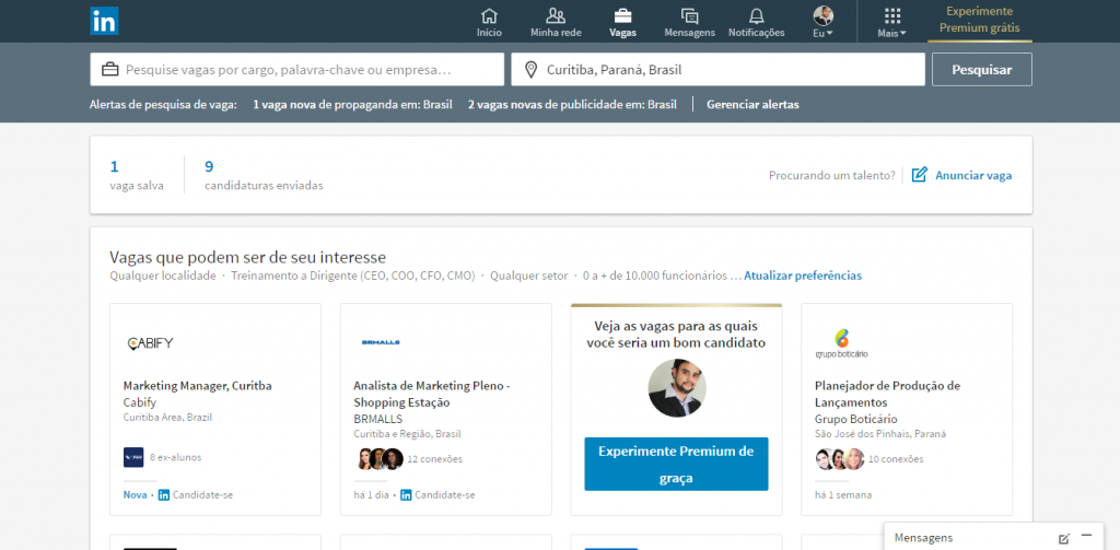 vagas linkedin