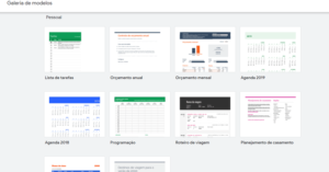 modelos gratuitos do Google Sheets