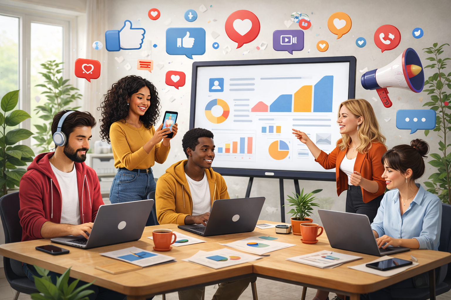 agência de redes sociais com IA